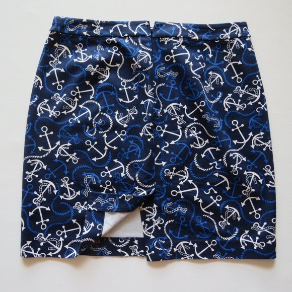 Banana Republic Sea Anchor Rope Symbols Women’s Blue Skirt Size 12 - Picture 10 of 11